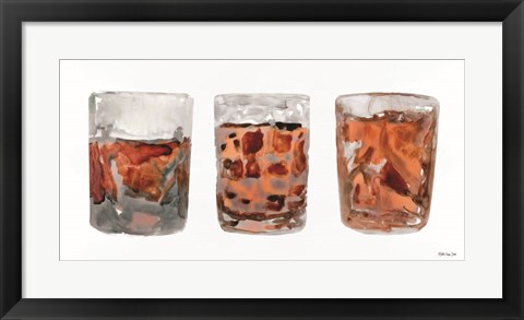 Framed Bourbon Glasses 2 Print