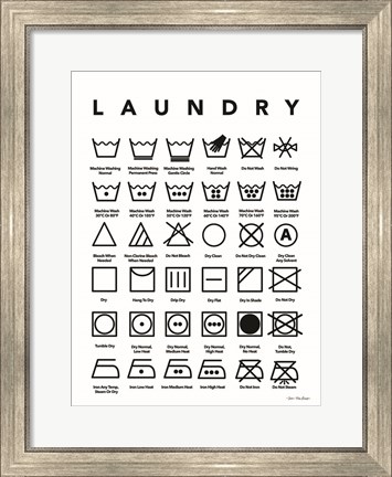 Framed Laundry Symbols Print
