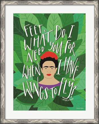 Framed Frida - Wings to Fly Print