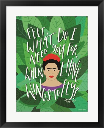 Framed Frida - Wings to Fly Print