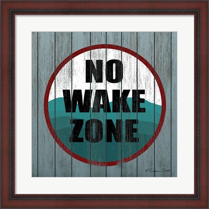 Framed No Wake Zone Print