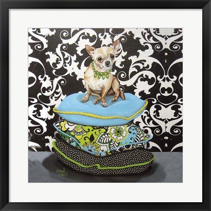 Framed Chihuahua Pillows I Print