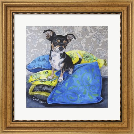 Framed Chihuahua Pillows II Print