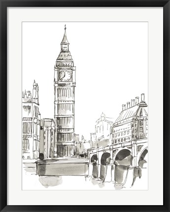 Framed Pen &amp; Ink Travel Studies II Print