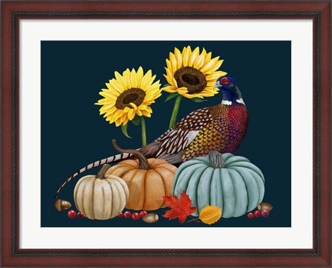 Framed Pheasant Harvest I Print