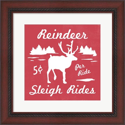 Framed Reindeer Rides II Print