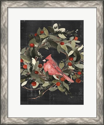 Framed Christmas Cardinal I Print