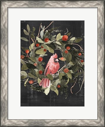 Framed Christmas Cardinal II Print
