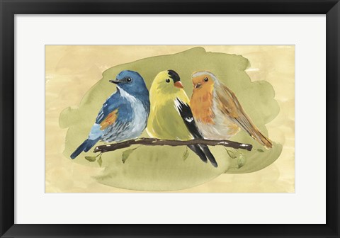 Framed Bird Perch I Print