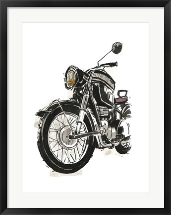 Framed Motorcycles in Ink IV Print