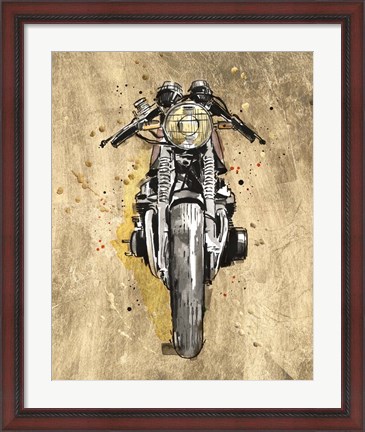 Framed Metallic Rider I Print