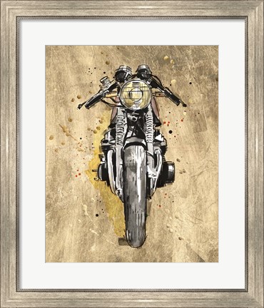 Framed Metallic Rider I Print