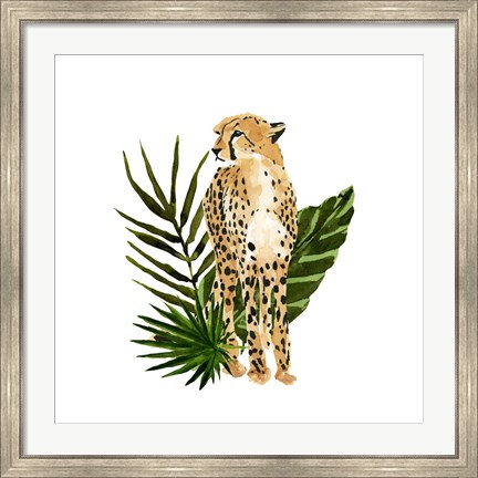 Framed Cheetah Outlook I Print