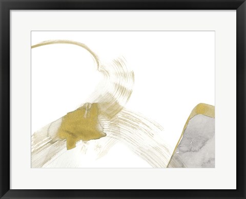 Framed Gold &amp; Grey Exploration II Print
