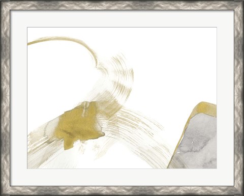 Framed Gold &amp; Grey Exploration II Print