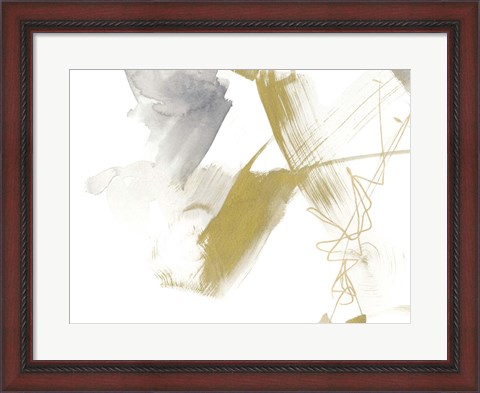 Framed Gold &amp; Grey Exploration IV Print
