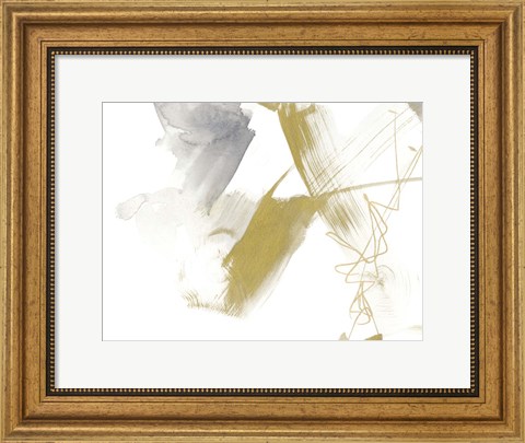 Framed Gold &amp; Grey Exploration IV Print