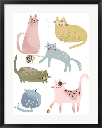 Framed Cat Squad I Print