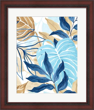 Framed Blue Jungle I Print