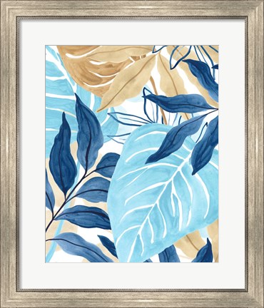 Framed Blue Jungle IV Print