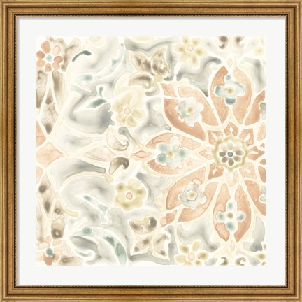 Framed Terracotta Garden Tile IV Print