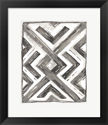 Framed Tribal Geometry I Print