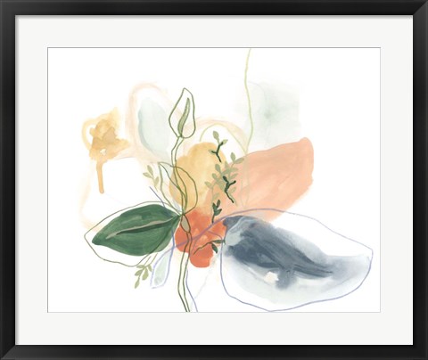 Framed Abstracted Bouquet I Print