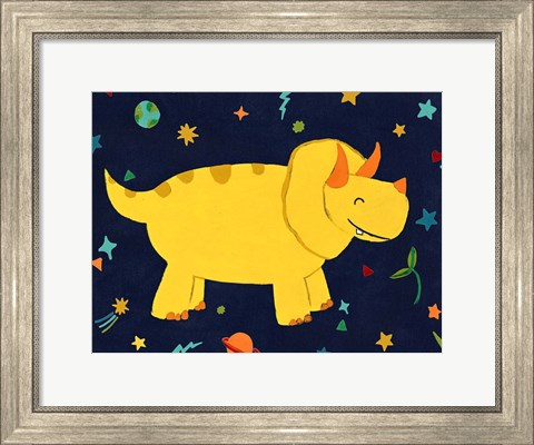 Framed Starry Dinos V Print