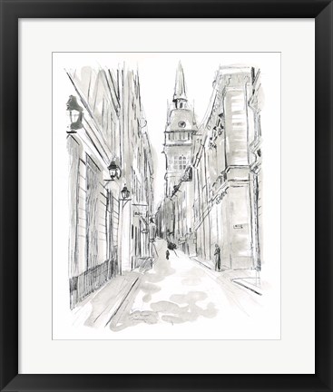 Framed European City Sketch III Print