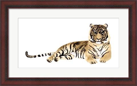 Framed Watercolor Tiger II Print