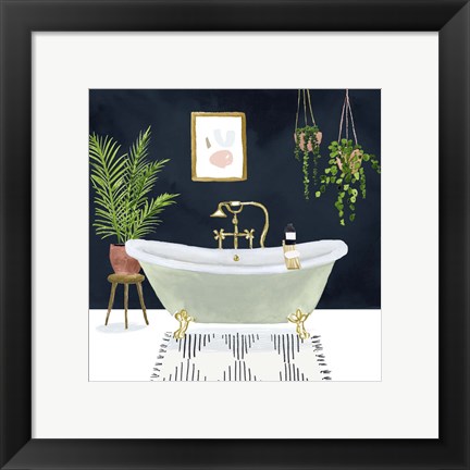 Framed Boho Bath I Print