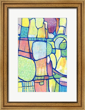 Framed Stained Glass Composition I Print