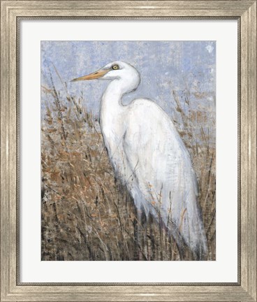 Framed White Heron II Print