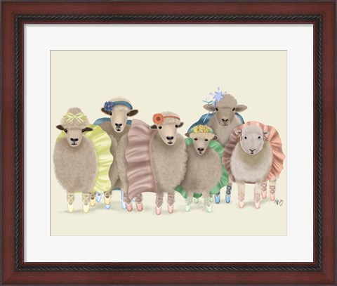 Framed Ballet Troupe Sheep Print