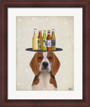 Framed Beagle Beer Lover Print