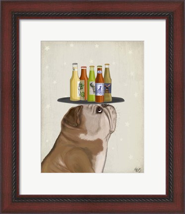 Framed English Bulldog Beer Lover Print