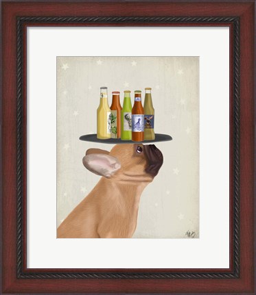 Framed French Bulldog Beer Lover Print