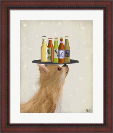 Framed Chihuahua Beer Lover Print