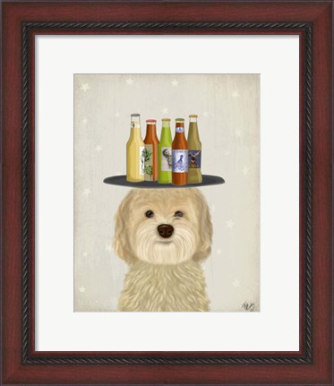 Framed Labradoodle Blonde Beer Lover Print