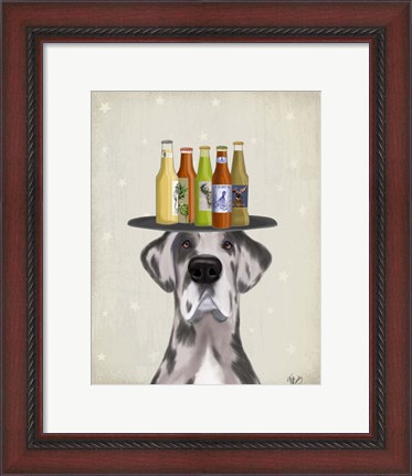Framed Great Dane Harlequin Beer Lover Print