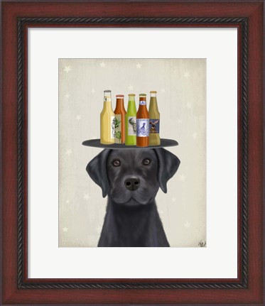 Framed Labrador Black Beer Lover Print