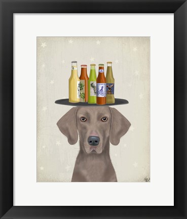 Framed Weimerarner Beer Lover Print