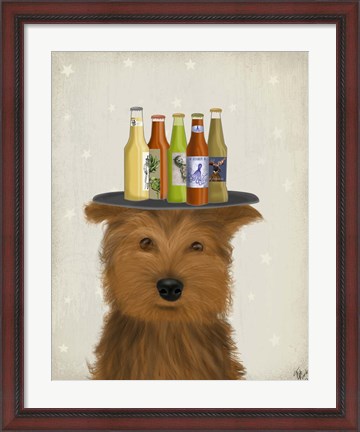 Framed Yorkshire Terrier Beer Lover Print