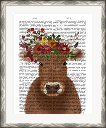 Framed Cow Bohemian 1 Book Print Print