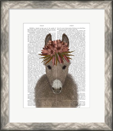 Framed Donkey Bohemian 1 Book Print Print