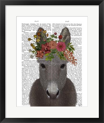 Framed Donkey Bohemian 4 Book Print Print