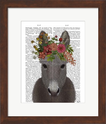 Framed Donkey Bohemian 4 Book Print Print