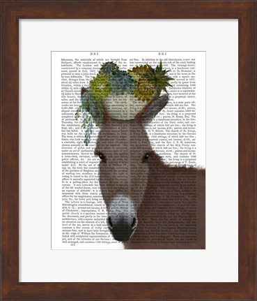 Framed Donkey Succulent Book Print Print
