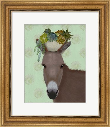 Framed Donkey Succulent Print