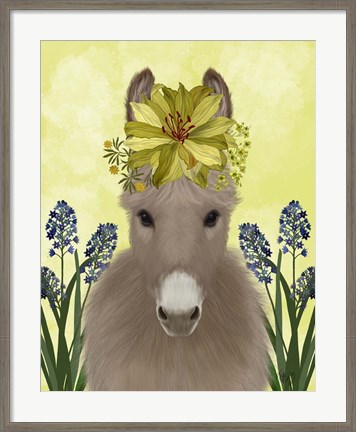 Framed Donkey Sunflower Print